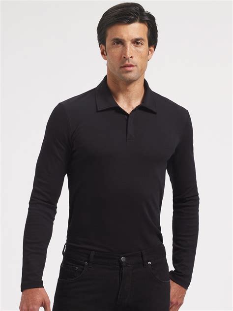 prada long sleeve polo|black Prada polo shirt.